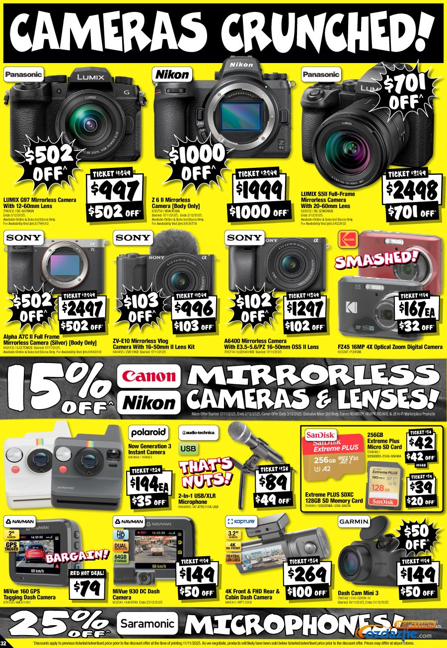 JB Hi-Fi 最新打折图表！黑五专场：11月19日-12月1日！