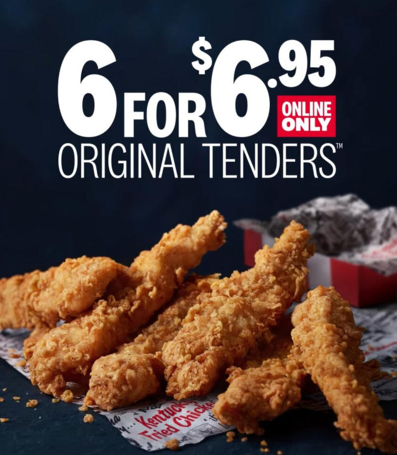 肯德基优惠套餐：6个原味鸡，$6.95！@ KFC