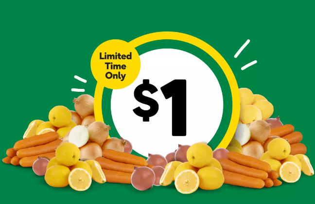 Woolworths超市限时促销：$1买蔬菜！