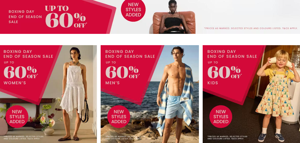 The Iconic Boxing Day 以及季末促销：最高60%折扣！
