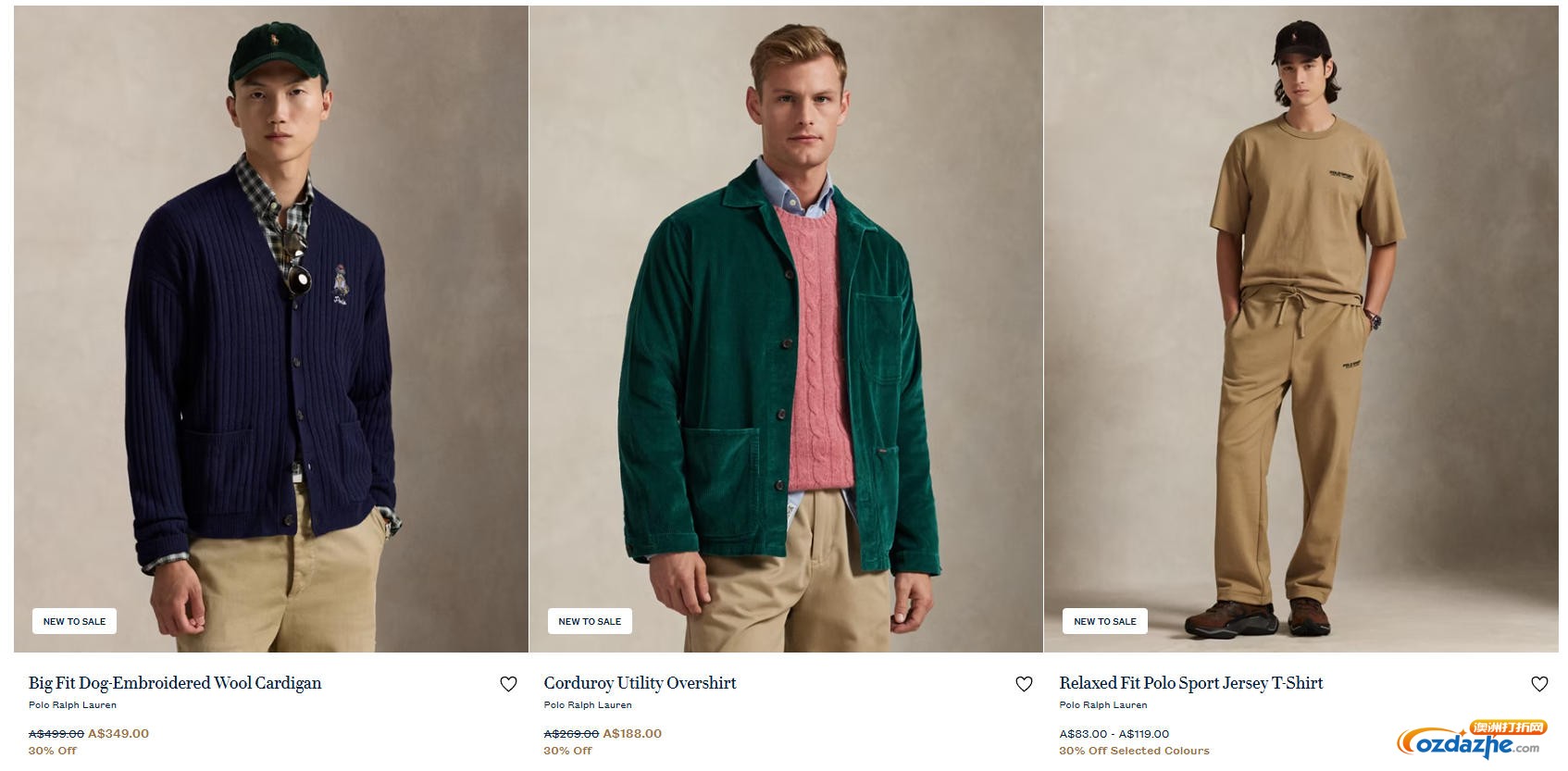 Polo Ralph Lauren 官网季末促销：最高50%折扣！